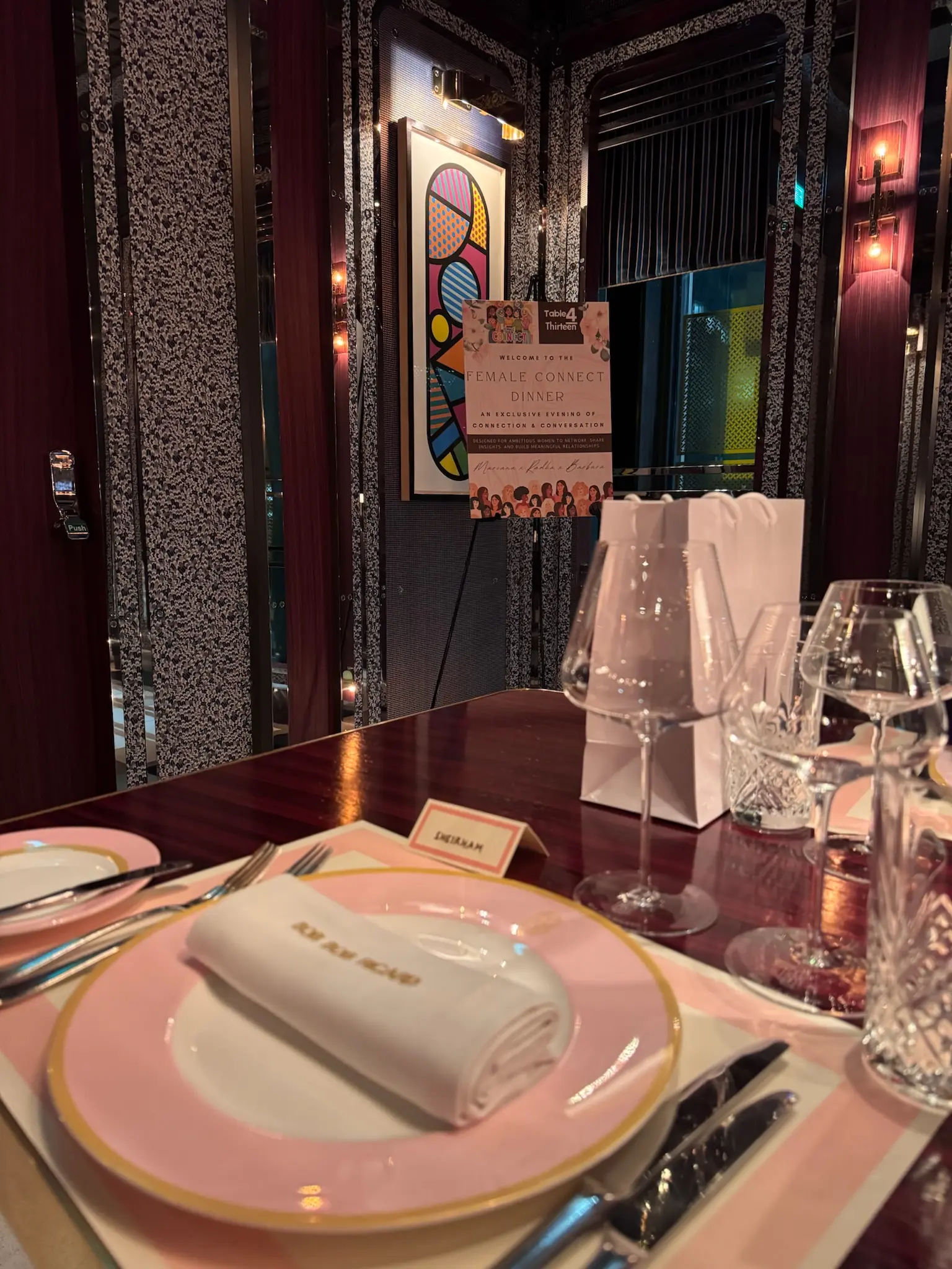 Table setting at a Table4Thirteen retreat